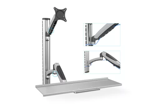 DIGITUS DA-90354 flexibilis monitor VESA 100x100 + billentyűzet tartó konzol fali munkaállomás