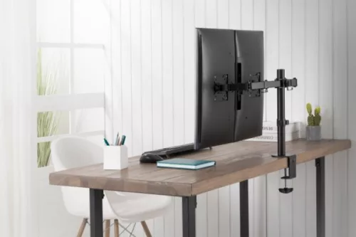DIGITUS DA-90400 Univerzális (VESA 75/100) dupla fekete monitor tartó konzol