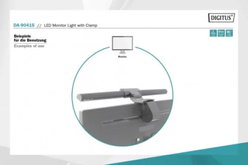 DIGITUS DA-90415 LED fekete monitor lámpa