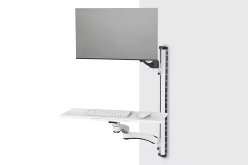 DIGITUS DA-90451 Univerzális falra szerelhető fehér/fekete munkaállomás