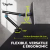 DIGITUS DA-90469 Single 1 monitoros C-bilincses univerzális (VESA 75 / 100) mechanikus rugós fekete monitor tartó konzol