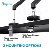 DIGITUS DA-90469 Single 1 monitoros C-bilincses univerzális (VESA 75 / 100) mechanikus rugós fekete monitor tartó konzol