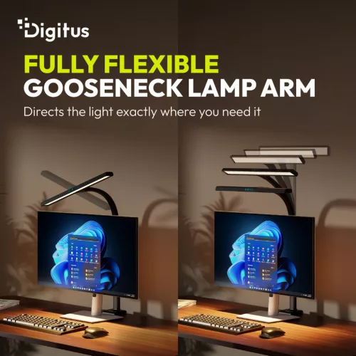 DIGITUS DA-90490 1025lm 7W 50cm asztali fekete LED lámpa