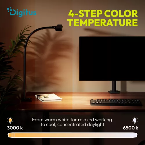 DIGITUS DA-90490 1025lm 7W 50cm asztali fekete LED lámpa