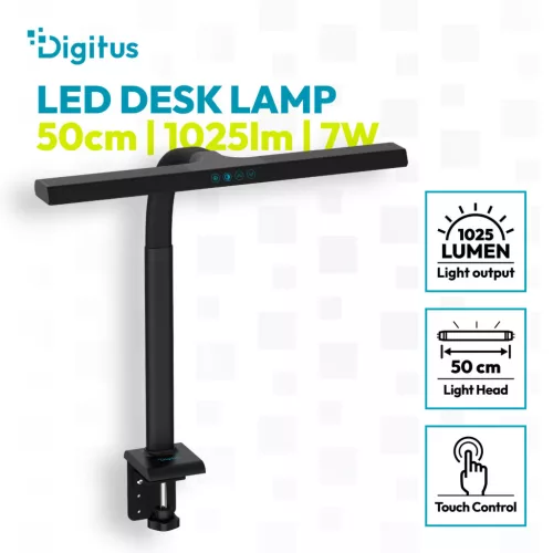 DIGITUS DA-90490 1025lm 7W 50cm asztali fekete LED lámpa