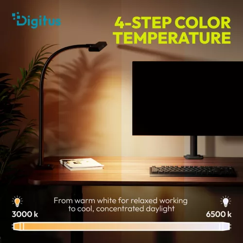 DIGITUS DA-90492 2400lm 16W 80cm asztali fekete LED lámpa
