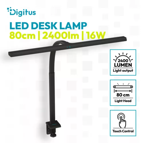 DIGITUS DA-90492 2400lm 16W 80cm asztali fekete LED lámpa