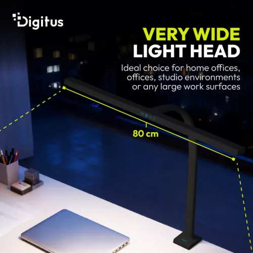 DIGITUS DA-90492 2400lm 16W 80cm asztali fekete LED lámpa