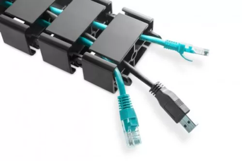DIGITUS DA-90505 Rugalmas állítható hosszúságú fekete kábelvezető