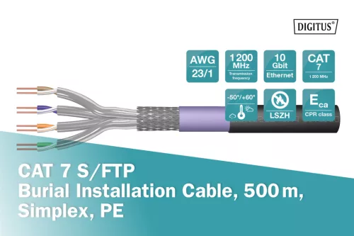 DIGITUS DK-1741-VH-5-OD Cat.7 S/FTP 1200MHz Eca PE 500m dob kültéri föld kábel