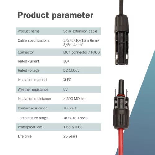 DIGITUS DK-SCEC64-0050 Solar 4mm 1500V DC XLPO napelemes kültéri kábelhosszabbító MC4 csatlakozóval 5m