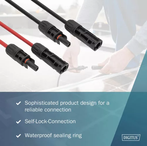 DIGITUS DK-SCEC64-0050 Solar 4mm 1500V DC XLPO napelemes kültéri kábelhosszabbító MC4 csatlakozóval 5m
