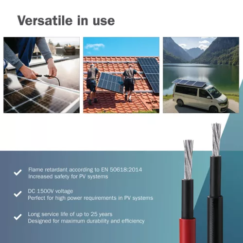 DIGITUS DK-SCEC64-0050 Solar 4mm 1500V DC XLPO napelemes kültéri kábelhosszabbító MC4 csatlakozóval 5m