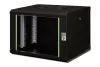 DIGITUS Unique DN-19 07-U-SW 19" 7U 420x600x450mm lapraszerelt üvegajtós fekete fali rack szekrény