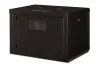 DIGITUS Unique DN-19 07-U-SW 19" 7U 420x600x450mm lapraszerelt üvegajtós fekete fali rack szekrény