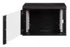 DIGITUS Unique DN-19 07-U-SW 19" 7U 420x600x450mm lapraszerelt üvegajtós fekete fali rack szekrény