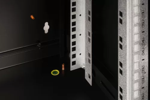 DIGITUS Unique DN-19 07-U-SW 19" 7U 420x600x450mm lapraszerelt üvegajtós fekete fali rack szekrény