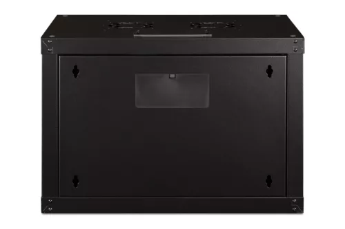 DIGITUS Unique DN-19 07-U-SW 19" 7U 420x600x450mm lapraszerelt üvegajtós fekete fali rack szekrény