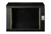 DIGITUS Unique DN-19 07-U-SW 19" 7U 420x600x450mm lapraszerelt üvegajtós fekete fali rack szekrény