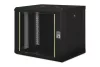 DIGITUS DN-19 09-U-SW Unique 19" 9U 509x600x450mm lapraszerelt üvegajtós fekete Unique fali rack szekrény
