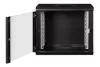 DIGITUS DN-19 09-U-SW Unique 19" 9U 509x600x450mm lapraszerelt üvegajtós fekete Unique fali rack szekrény