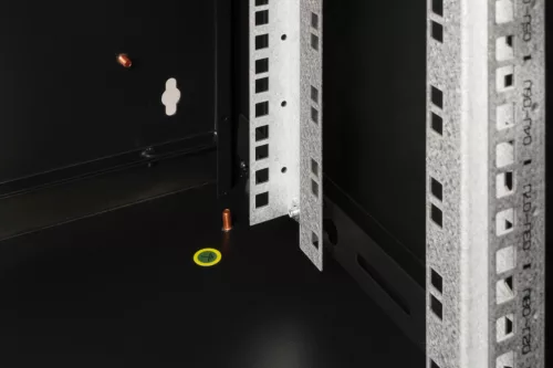 DIGITUS DN-19 09-U-SW Unique 19" 9U 509x600x450mm lapraszerelt üvegajtós fekete Unique fali rack szekrény