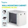 DIGITUS Dynamic-N DN-37104 19" 9U 474x600x450mm lapraszerelt üvegajtós szürke fali rack szekrény