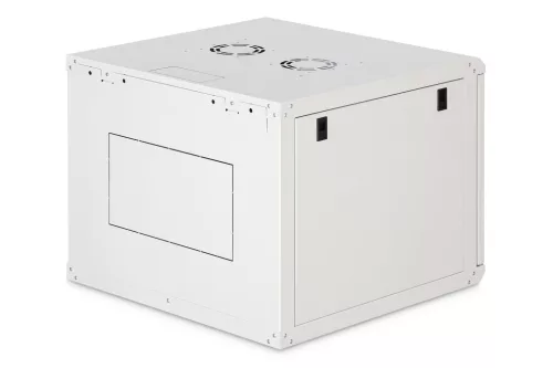 DIGITUS Dynamic-N DN-37106 19" 9U 474x600x600mm lapraszerelt üvegajtós szürke fali rack szekrény