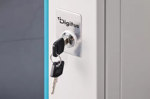 DIGITUS Dynamic-N DN-37106 19" 9U 474x600x600mm lapraszerelt üvegajtós szürke fali rack szekrény