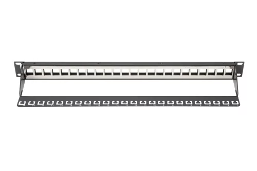 DIGITUS DN-91411 19" 1U 24port moduláris fekete üres patch panel