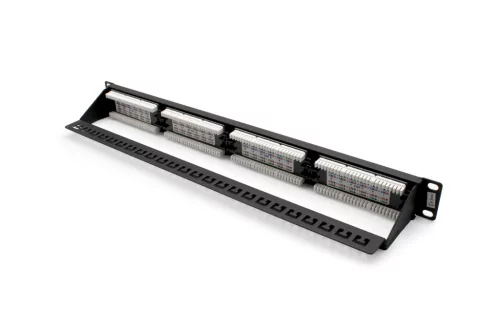 DIGITUS DN-91524U 19" 1U 24port Cat.5e fekete árnyékolatlan Patch Panel