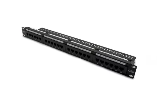 DIGITUS DN-91524U 19" 1U 24port Cat.5e fekete árnyékolatlan Patch Panel