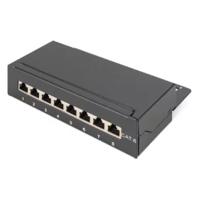   DIGITUS DN-91608SD Cat.6 8port asztali fekete árnyékolt patch panel