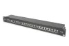 DIGITUS DN-91624S-EA-B 19" 1U 24port Cat.6A kompakt fekete árnyékolt patch panel