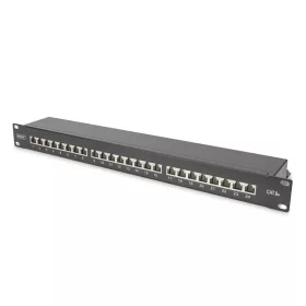   DIGITUS DN-91624S-EA-B 19" 1U 24port Cat.6A kompakt fekete árnyékolt patch panel