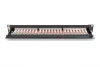 DIGITUS DN-91624S-EA-B 19" 1U 24port Cat.6A kompakt fekete árnyékolt patch panel