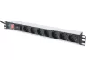 DIGITUS DN-95407 19" 1U PDU 7xCEE 7/3 schuko aljzat CEE7/7 csatlakozó 2m túlfeszültségvédett elosztósor
