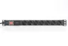 DIGITUS DN-95407 19" 1U PDU 7xCEE 7/3 schuko aljzat CEE7/7 csatlakozó 2m túlfeszültségvédett elosztósor