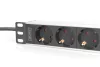 DIGITUS DN-95418 10" 1U PDU 230V 16A 4x Schuko aljzat CEE7/7 csatlakozó hálózati 2m elosztósor