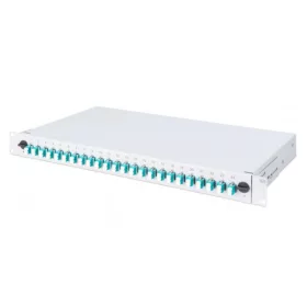   DIGITUS DN-96332/3 19" 1U 24xLC duplex OM3 toldóval pigtaillel és kötőkazettával szerelt optikai patch panel