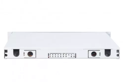 DIGITUS DN-96332-4 19" 1U 24xLC duplex OM4 toldóval pigtaillel és kötőkazettával szerelt optikai patch panel