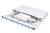 DIGITUS DN-96332-4 19" 1U 24xLC duplex OM4 toldóval pigtaillel és kötőkazettával szerelt optikai patch panel