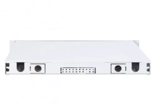DIGITUS DN-96332/9 19" 1U 24xLC duplex OS2 toldóval pigtaillel és kötőkazettával szerelt optikai patch panel