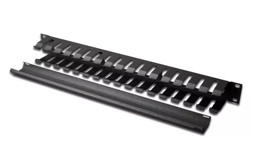 DIGITUS DN-97617 19" 1U fekete csatornás kábelvezető levehető fedéllel