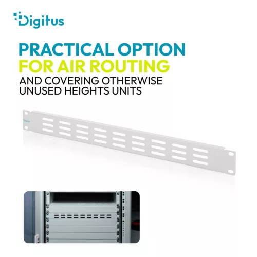 DIGITUS DN-97692 19" 1U acél perforált szürke vakpanel