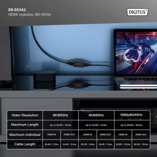 DIGITUS DS-55341 HDMI 8K 60Hz Repeater
