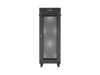 Lanberg FA01-6032-23BL 19" 32U SZÉL:600mm MÉLY:1000mm MAG:1573mm lapraszerelt LCD hálós fémajtós fekete szerver szekrény