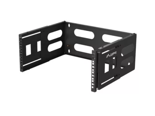 Lanberg FB01-5404-10B 19" 4U SZÉL:497mm MÉLY:400/240mm Max:12kg fekete fali konzol