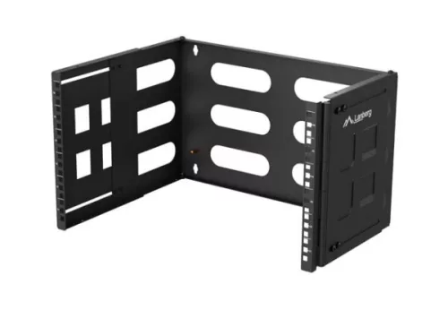 Lanberg FB01-5406-10B 19" 6U 400mm MAX:12kg kihajtható fekete fali konzol