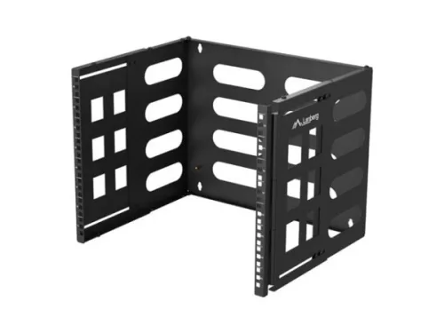 Lanberg FB01-5408-10B 19" 8U SZÉL:497mm MÉLY:400/240mm Max:12kg fekete fali konzol